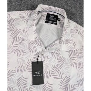 WRK 4 Way Stretch Hawaiian Camp Shirt Men XL Standard Slim Palms Loop Collar NWT